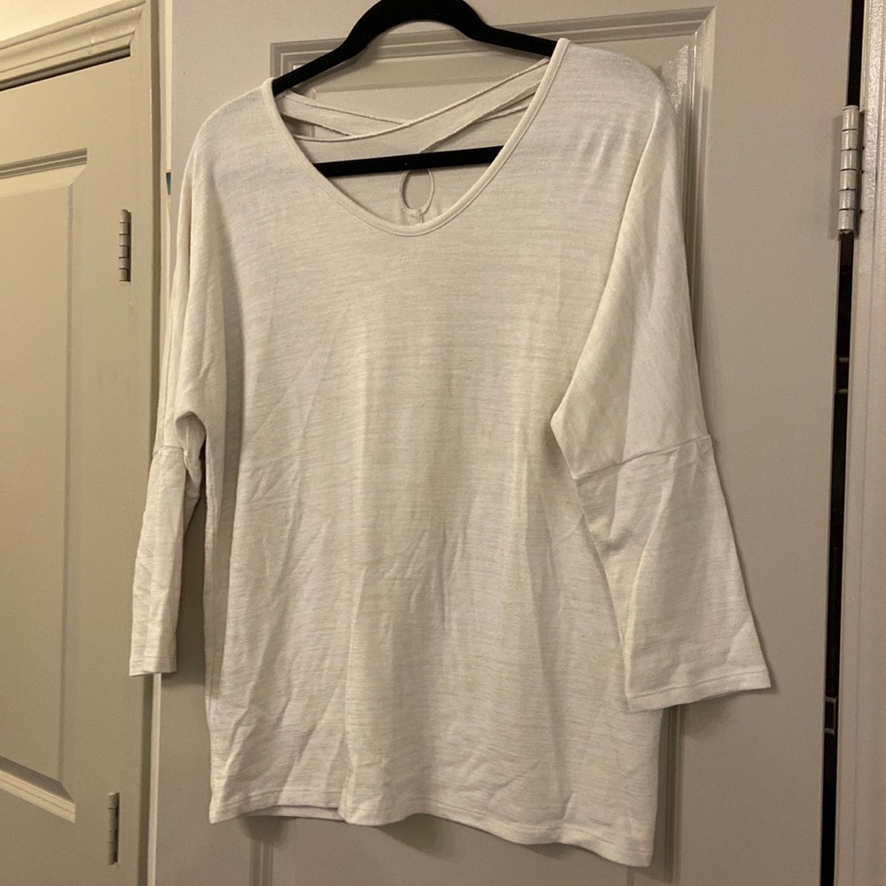 Cream 3/4 length top